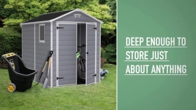 Keter 6ft X 8ft Manor Gable Resin Storage Shed (Floor, 44 OFF