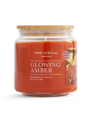 Medium Wax Lyrical Candle Glowing Amber Home at ASDA