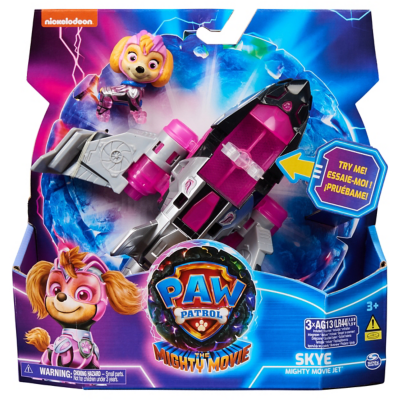 PAW Patrol The Mighty Movie Aeroplane Toy with Skye Mighty Pups Action
