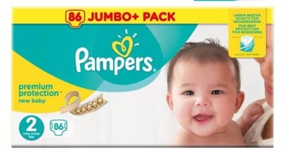 Pampers New Baby Size 2 Jumbo Pack 86 Nappies Baby