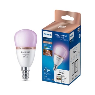 Philips WiZ P45 E14 Colour Smart Light Bulb Home at ASDA