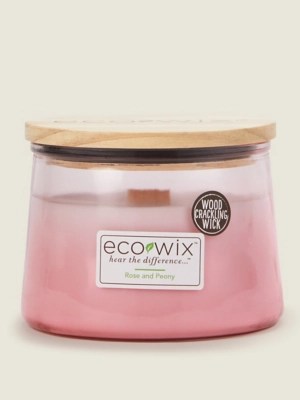 Eco Wix Ombre Pink Rose & Peony Large Candle Home at ASDA