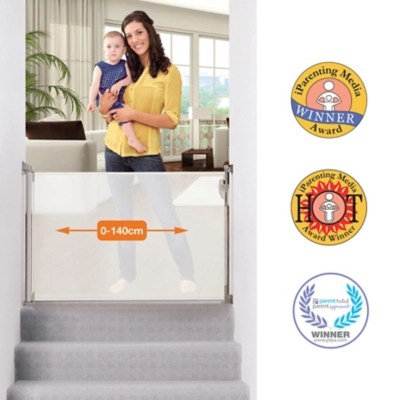 Dreambaby Retractable Relocatable Mesh Safety Gate White (Fits Gaps 0