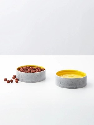 Grey Sausage Pet Bowl 15cm 2 pack at ASDA