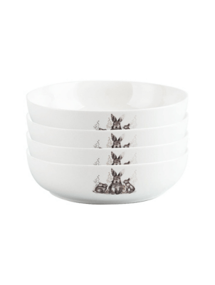 White Bunny Rabbit Pasta Bowl Set of 4 at ASDA