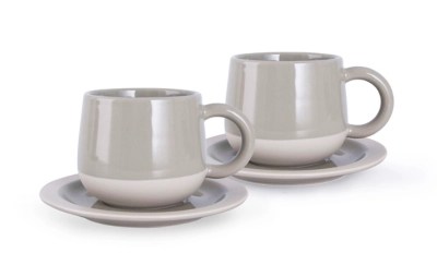 Grey Teacup and Saucer 360ml Set of 2 at ASDA