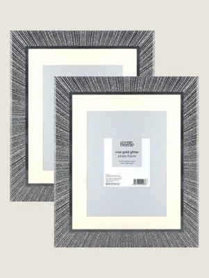 Sunburst Glitter Photo Frame Silver 8x6 2 Pack at ASDA