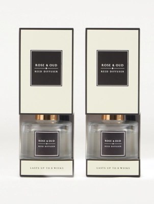 Rose & Oud Scented Reed Diffuser Set of 2 at ASDA