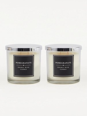 Pomegranate Scented Classic Candle Set of 2 at ASDA