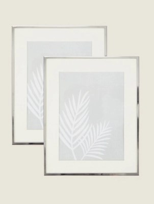 SilverTone Slim Photo Frame 8x6 Inch Set of 2 at ASDA