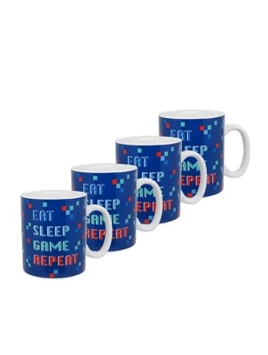 Blue Large Gaming Mug Set of 4 at ASDA