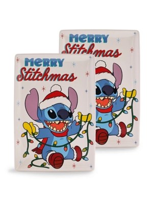 Disney Stitch Christmas Serving Platter Set of 2 at ASDA