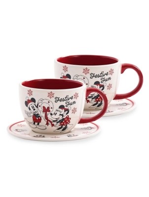 Mickey Mouse Christmas Teacup & Saucer Set of 2 at ASDA