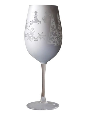 Santa Sleigh Wine Glass Set of 4 at ASDA