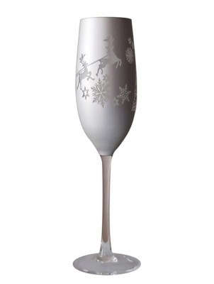 Santa Sleigh Champagne Glass Set of 4 at ASDA