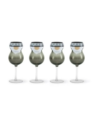 Grey Christmas Gonk Wine Glass Set of 4 at ASDA