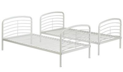 Metal Detachable Bunk Bed White Kids Beds at ASDA