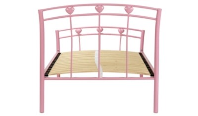 Home Hearts Bed Pink Beds at ASDA