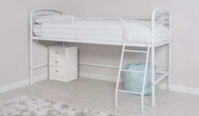 Home Metal Mid Sleeper Bed White Beds at ASDA