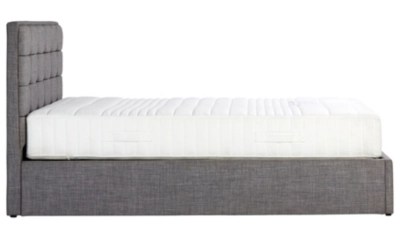 Home Liam Gas Lift Ottoman Bed in Light Grey Double Beds