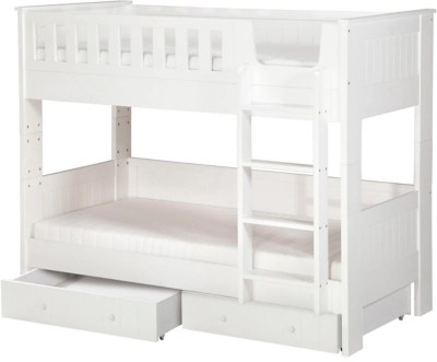 Finley Detachable Bunk Bed with Storage White Kids Beds at