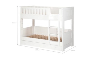 Finley Detachable Bunk Bed with Storage White Kids Beds at