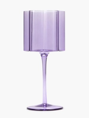 Lilac Floral Wine Glass Set of 4 at ASDA
