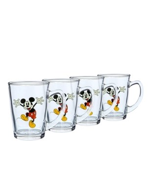 Disney Mickey Mouse Glass Tea Mug Set of 4 at ASDA