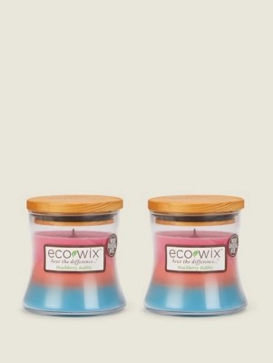 Eco Wix Bright Cocktail Small Wooden Wick Candle Set of 2 at