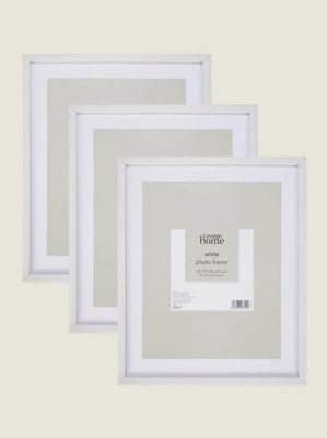 White Plastic Frame 10x8 Inch Set of 3 at ASDA