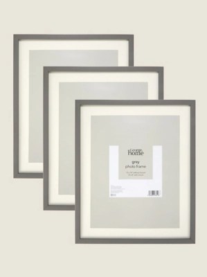 Dark Grey Plastic Frame 10x8 Inch Set of 3 at ASDA