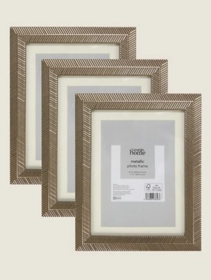 Champagne Photo Frame 7 x 5 Inch Set of 3 at ASDA