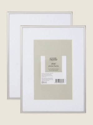 SilverTone Box Frame 6 x 4 Inch Set of 2 at ASDA