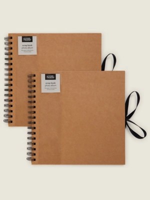 Natural Brown Scrap Photo Album Set of 2 at ASDA