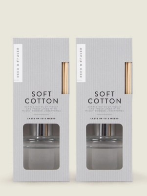 Grey Soft Cotton Reed Diffuser Set of 2 at ASDA