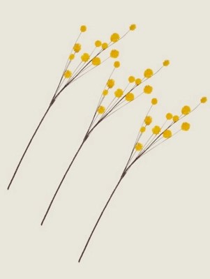 Yellow Mini Plastic Balls Stem Set of 3 at ASDA