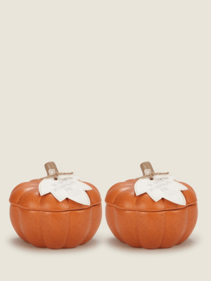 Orange Warm Pumpkin Pie Scented Candle Set of 2 at ASDA