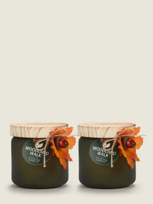 Green Woodland Walk Scented Candle Set of 2 at ASDA