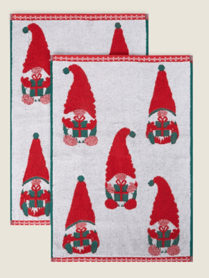 Gonk Christmas Guest Towel Set of 2 at ASDA
