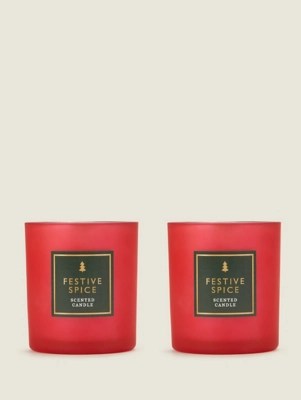 Red Festive Spice Votive Candle Set of 2 at ASDA