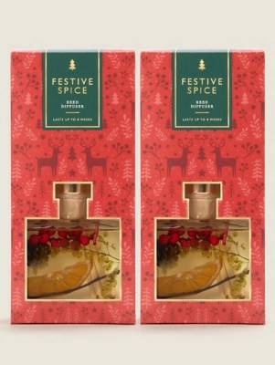 Red Festive Spice Botanical Reed Diffuser Set of 2 at ASDA