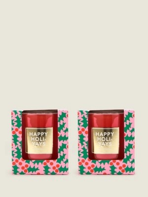 Red Christmas Brights Boxed Votive Candle Set of 2 at ASDA