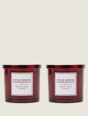 Red Christmas Classic Candle Set of 2 at ASDA