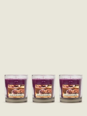 Pacific Wax Co Plum Pudding Small Jar Candle Set of 3 at ASDA