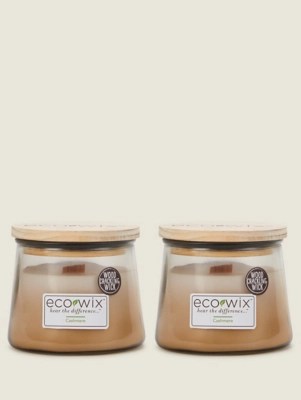Eco Wix Ombre Cashmere Small Jar Candle Set of 2 at ASDA