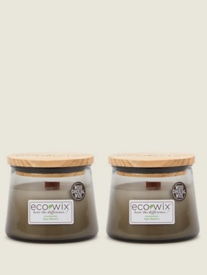 Eco Wix Spa Waters Grey Small Candle Set of 2 at ASDA