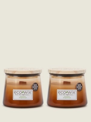 Eco Wix Gingerbread Small Candle Set of 2 at ASDA