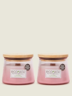 Eco Wix Pink Ombre Small Candle Set of 2 at ASDA
