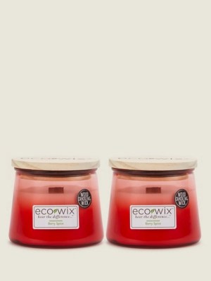 Eco Wix Ombre Mulled Wine Small Candle Set of 2 at ASDA