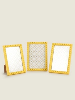 Yellow Injection Beaded Frame 6 x 4 Inch Set of 3 at ASDA